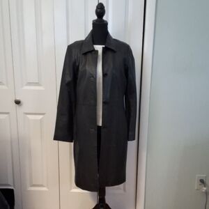Brooks Brothers Womens Black leather coat